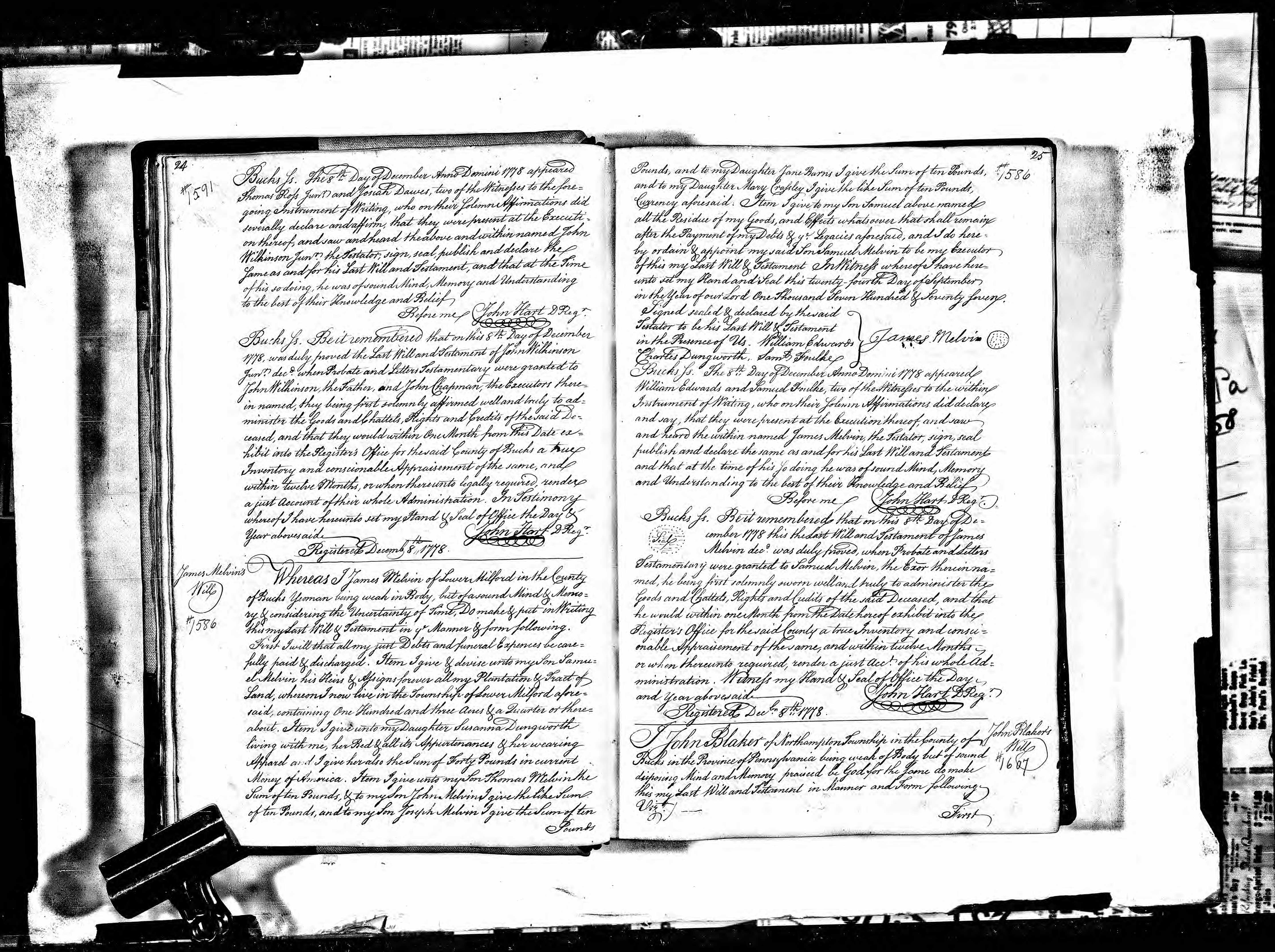 John Blaker's will, Page 1 of 3